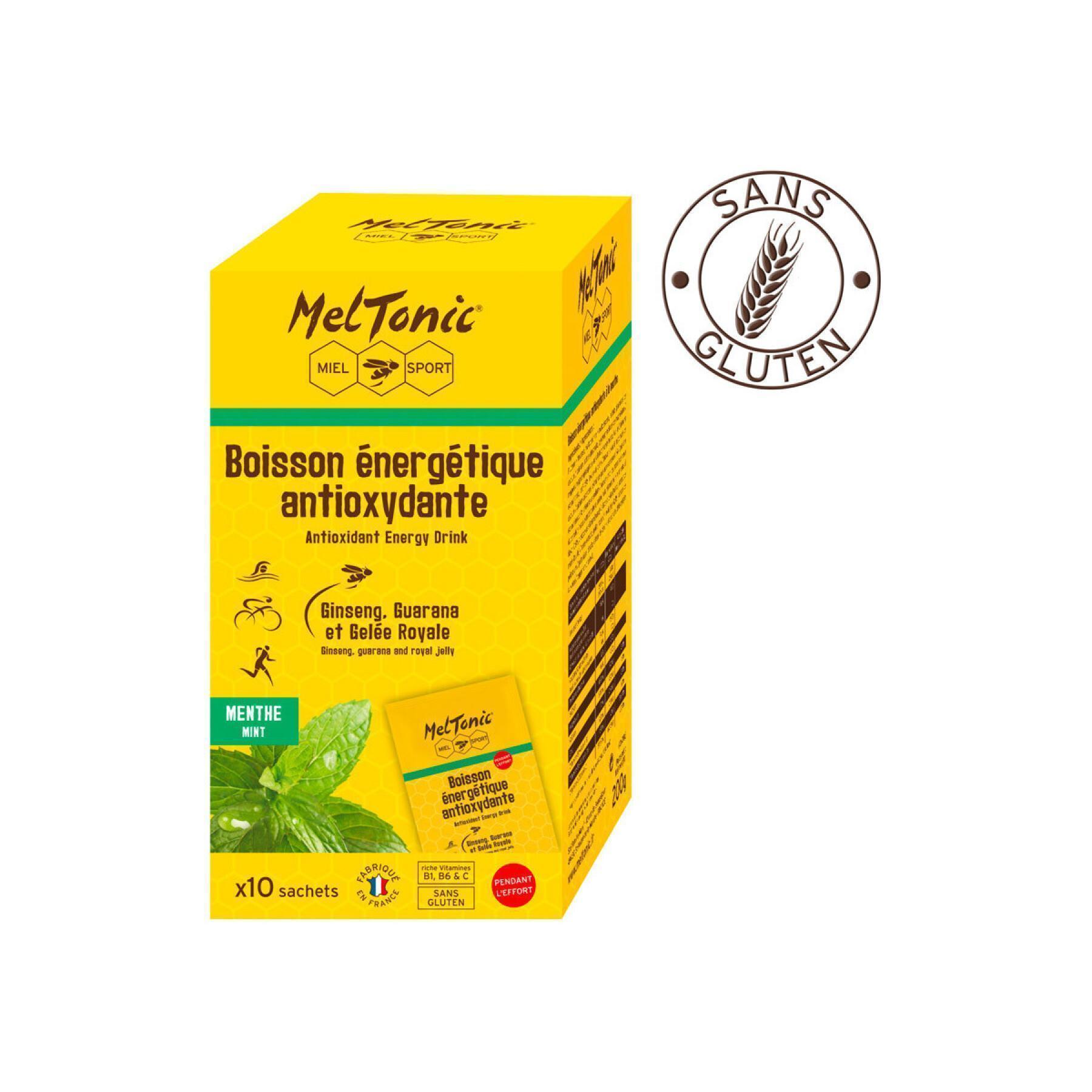 10 Päckchen eines antioxidativen Energydrinks Meltonic - Menthe