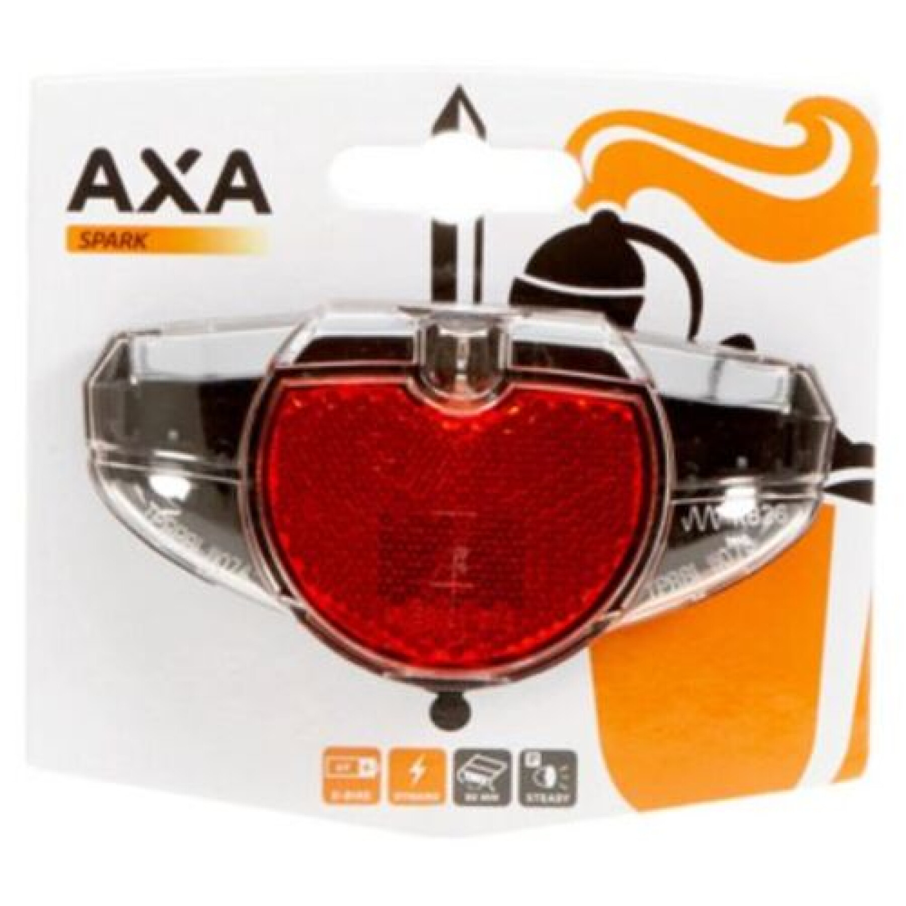 Dynamo-Rücklicht für Gepäckträger Axa Spark steady 80mm