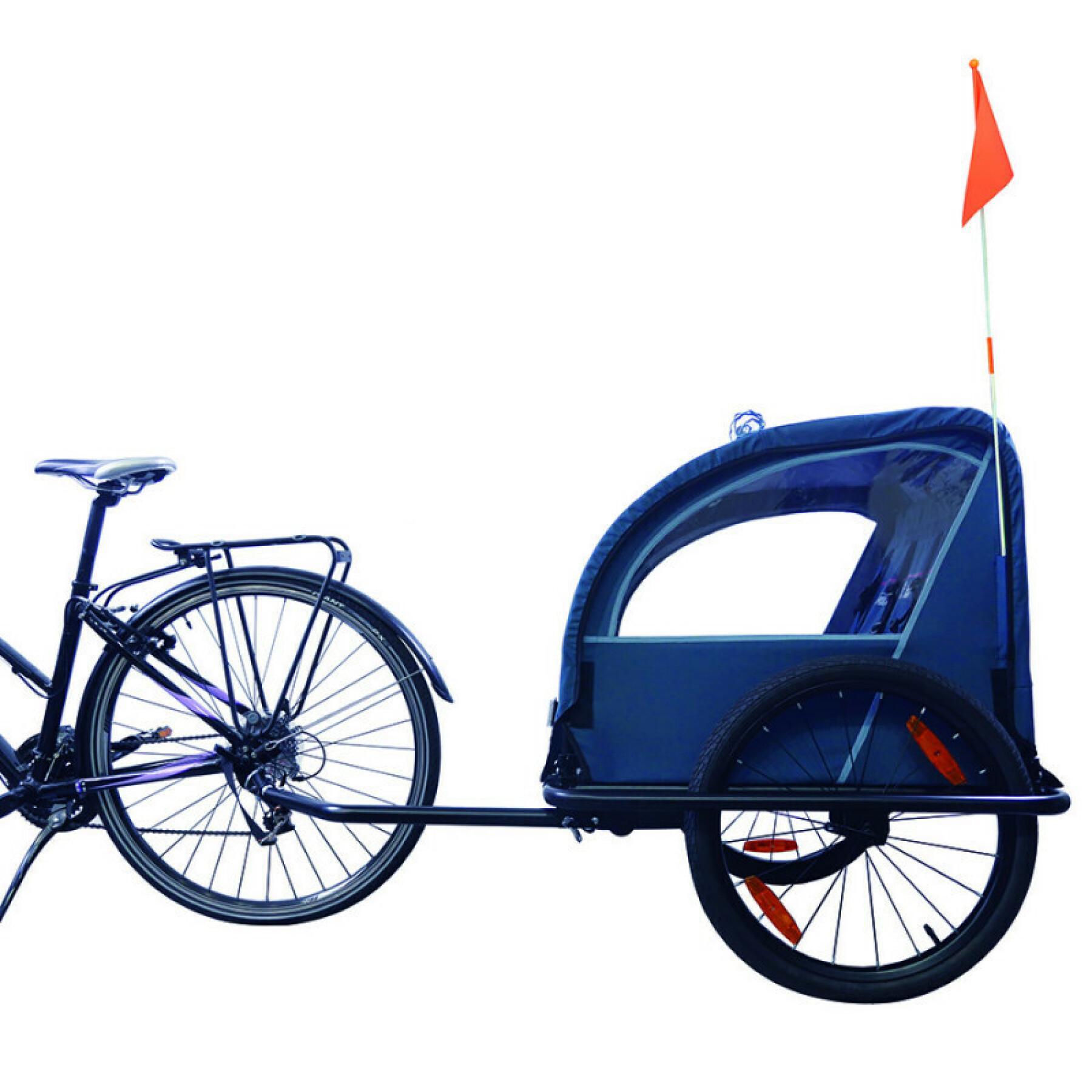 Stahlanhänger Serie 100 indigo + Fahrradlampe , Kunststoffwanne , Felgen Bike Original