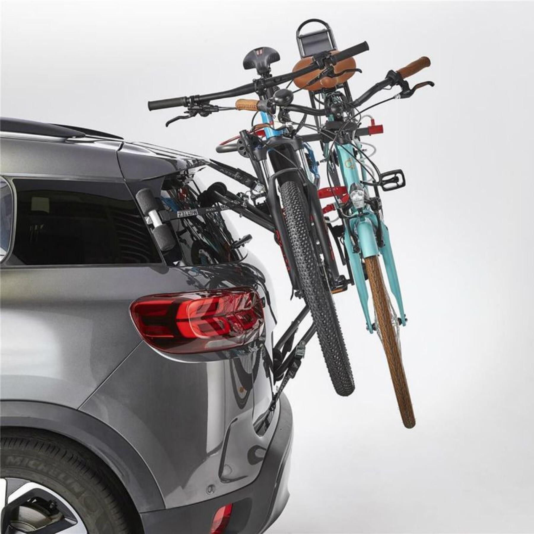 Kofferraumfahrradträger vae für 2 Fahrräder mit Platz mit Schloss - homologiert für 2 vae denken Sie daran, die Batterie zu entfernen Mottez shiva-2