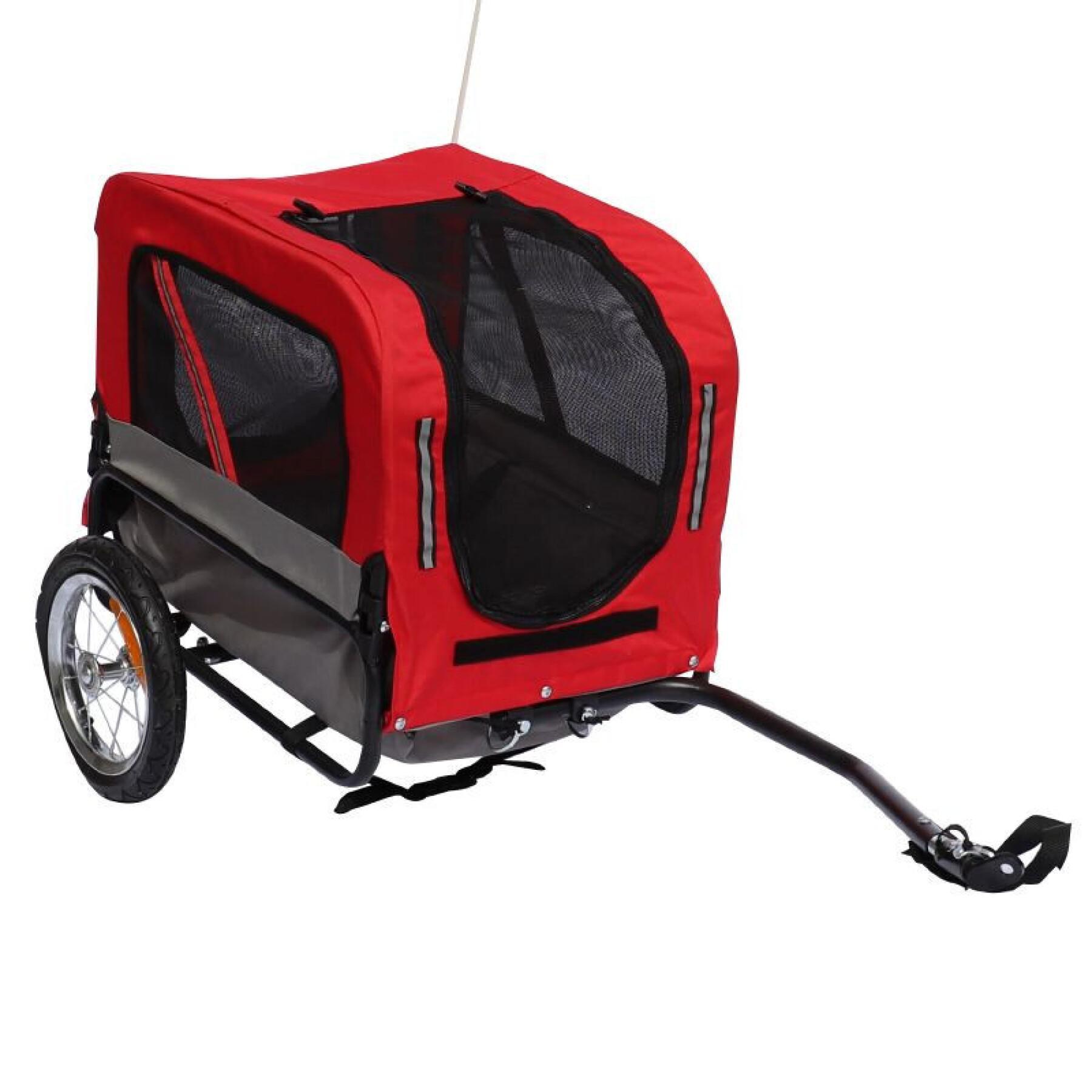 Utility-Anhänger mit Rädern, Radachsenbefestigung hinten - für den Transport von Hunden und Gepäck - 2 Öffnungen (vorne+hinten) + zusätzlicher Arm P2R Maxi