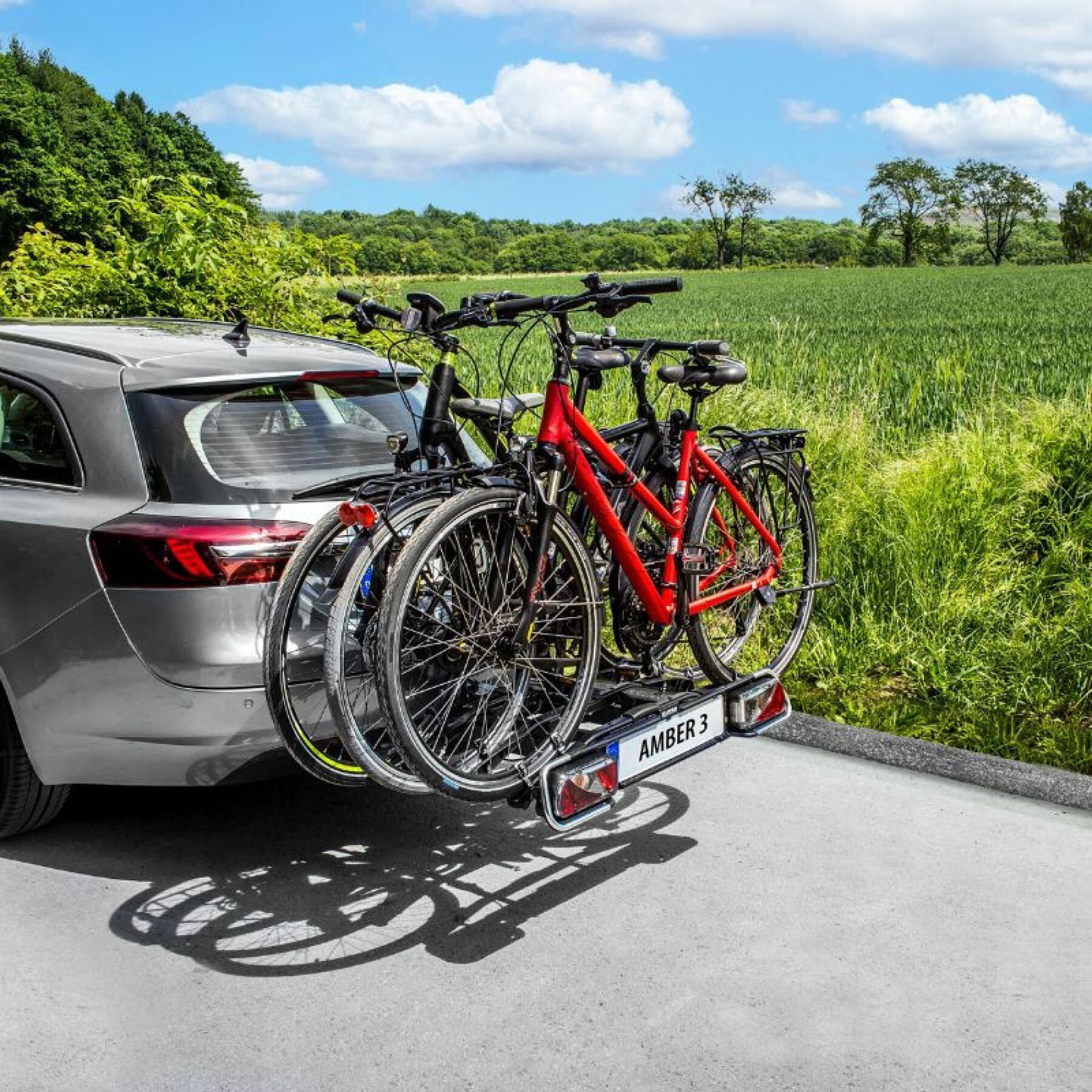 Fahrradträger Plattform für 3 Fahrräder Befestigung rapide auf der Anhängerkupplung - kompatibel, um 2 Fahrräder zu stellen P2R Eufab Amber 60 kgs