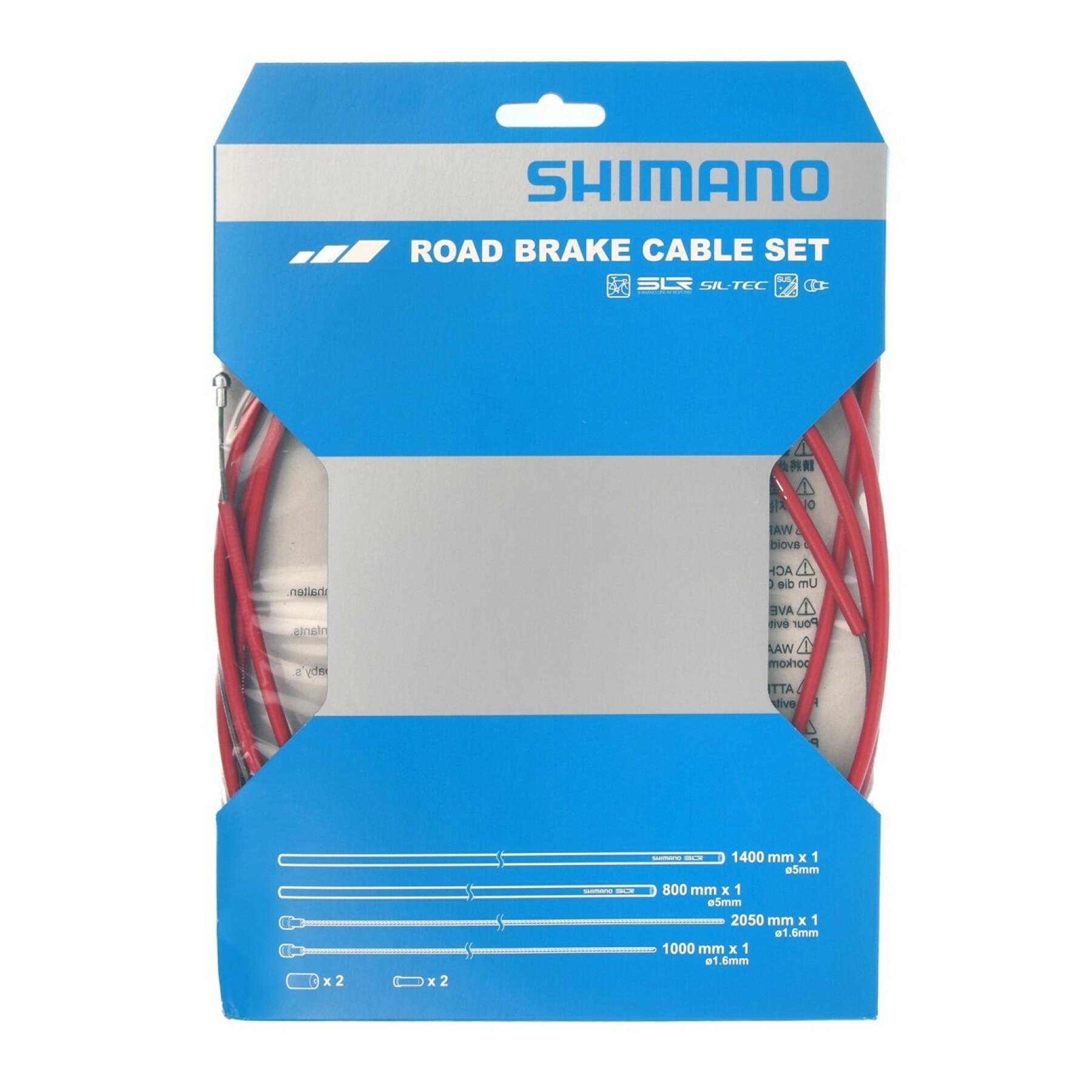 Bremskabelsätze mit ummantelten Kabelendstücken aus rostfreiem Stahl und Mantelendstücken Shimano SIL-TEC