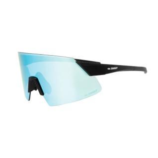 Fahrradbrille Gestell mit 3 austauschbaren Gläsern blau-transparent-orange beleuchtet - 100% uv - uva - uvb Schutz mit Nasenverstellsystem und Klicksystem für die Bügel Gist Tock