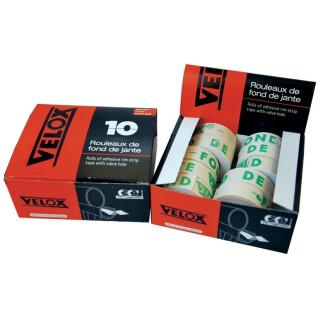 Schachtel mit 10 Rollen Leinwandfelgenband Velox