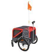 Maxi-Nutzfahrradanhänger mit 20"-Rädern und Hinterradbefestigung - verstärkter Metallboden für den Transport von Hunden oder Gepäck mit Handgriff und 2 Rädern P2R